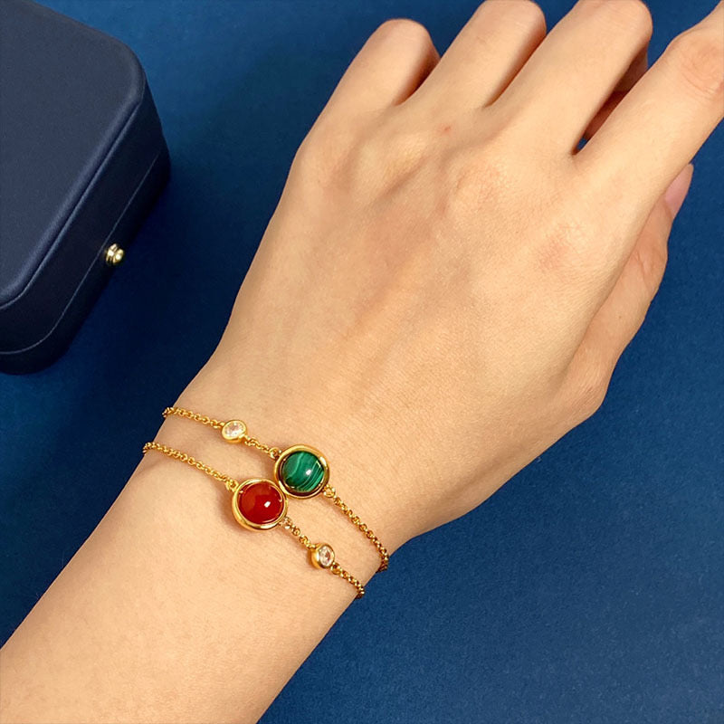 Peacock Stone Transport Crystal Bracelet