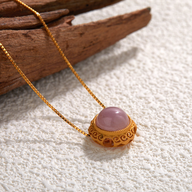 Purple spodumene transport necklace