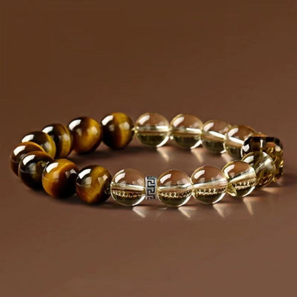 Tiger Eye Stone Cross Color Bracelet