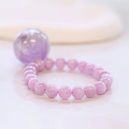 Purple spodumene crystal bracelet