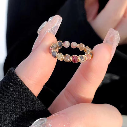 Rainbow Tourmaline Crystal Ring