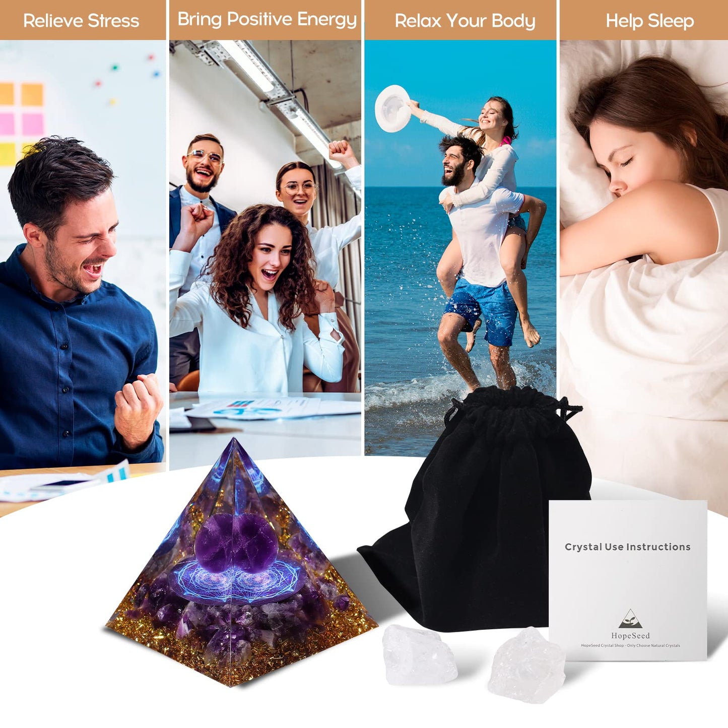 Hopeseed Orgone Pyramid for Positive Energy