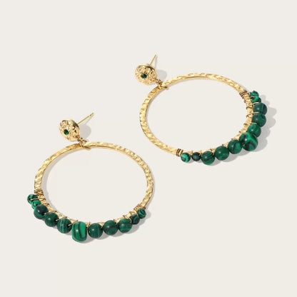 Authentic peacock stone earrings