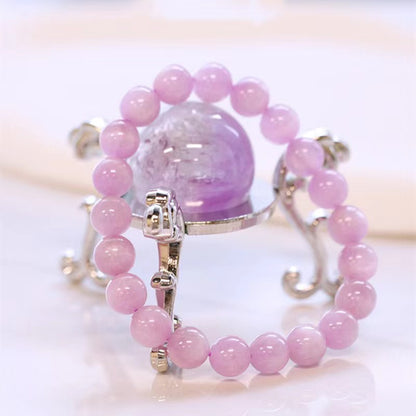 Purple spodumene crystal bracelet